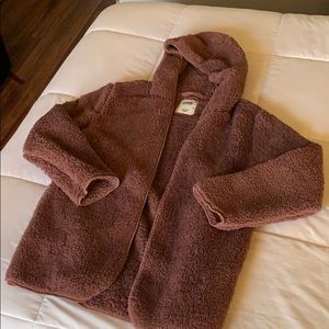 PINK Sherpa Hooded Cardigan